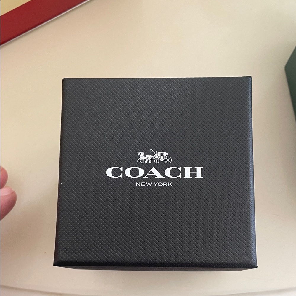 Coach Black Dial Leather Strap Watch with Gold Accents - Picture 10 of 10